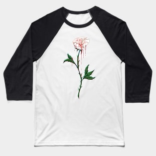 White Rose Dripping with Blood Baseball T-Shirt